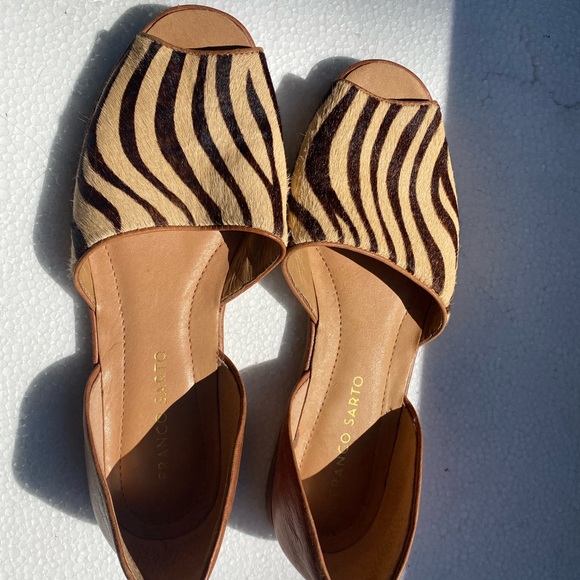 Franco Sarto Venezia Women’s Tan Brown Flat Leather Slip on Sandals Size 6.5M - Picture 9 of 14